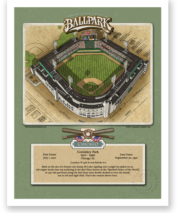 11 x 14 inch unframed print of Comiskey Park