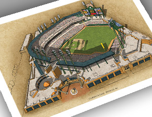 There Used To Be A Ballpark Detroit - Comerica Park 13x19 Large Print ...