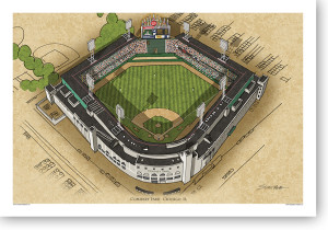 13x19 print/poster of aerial view of Comiskey Park