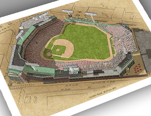 There Used To Be A Ballpark Boston - Fenway Park (Modern) 13x19 Large ...