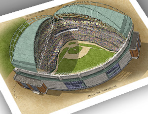 There Used To Be A Ballpark Milwaukee - Miller Park 13x19 Large Print ...