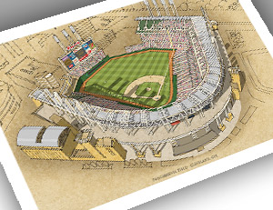 There Used To Be A Ballpark Cleveland - Progressive Field 13x19 Large ...