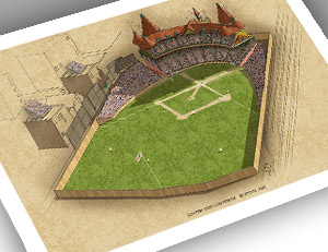 There Used To Be A Ballpark Boston - South End Grounds 13x19 Large ...