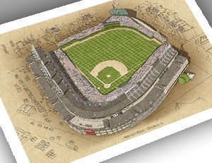 There Used To Be A Ballpark Chicago - Wrigley Field (Modern) 13x19 ...