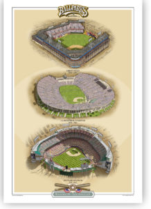 Ebbs Field, LA Coliseum and Dodger Stadium