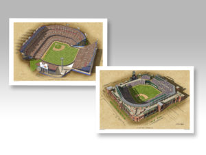 Both Colorado Rockies ballparks in separate 13 x 19 prints.