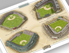 There Used To Be A Ballpark Chicago Cubs Ballparks of Baseball 13x19 ...