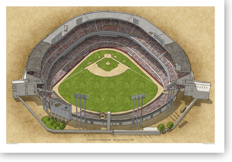 There Used To Be A Ballpark Milwaukee - County Stadium 13x19 Large ...